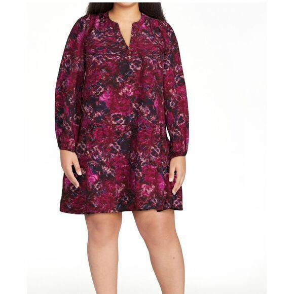 Womens Tiered‎ Floral Midi Fairy Cottagecore Long Sleeve Print Woven Dress L - Picture 4 of 8